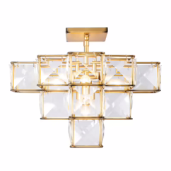 Cubic 5-Light Ceiling Fixture in Calypso Gold