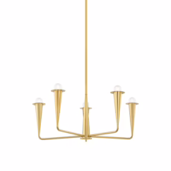 Danna 5-Light Chandelier in Aged Brass