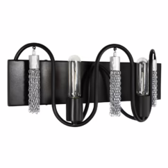 Darden 2-Light Wall Sconce in Matte Black with Painted Chrome