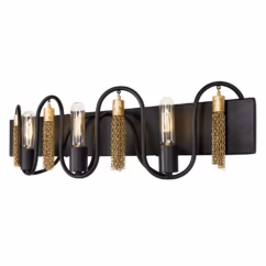 Darden 3-Light Wall Sconce in Matte Black with Antique Gold