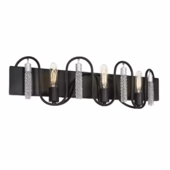 Darden 3-Light Wall Sconce in Matte Black with Painted Chrome