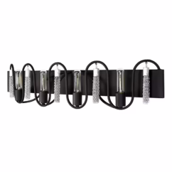 Darden 4-Light Wall Sconce in Matte Black with Painted Chrome