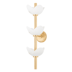 Dawson 6-Light Wall Sconce in Gold Leaf and White Plaster