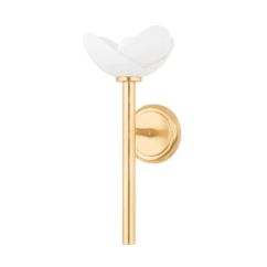 Dawson Wall Sconce in Gold Leaf and White Plaster