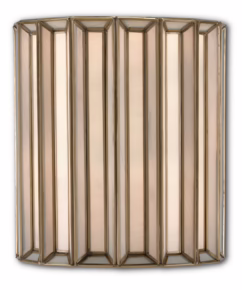 Daze 1-Light Wall Sconce in Antique Brass with White