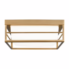 Dearborn 1-Light LED Flushmount Ceiling Light in Satin Brass
