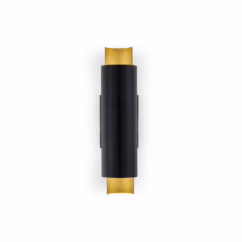 Dela LED Wall Sconce in Black with Gold Leaf