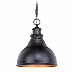 Delano 1-Light Outdoor Pendant in Oil Burnished Bronze and Light Gold