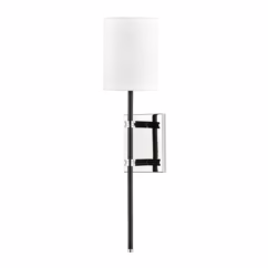 Denise 1-Light Wall Sconce in Polished Nickel with Black