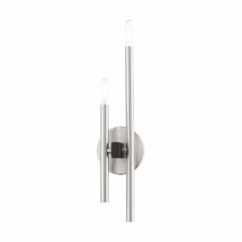 Denmark 2-Light Wall Sconce in Brushed Nickel w with Blacks