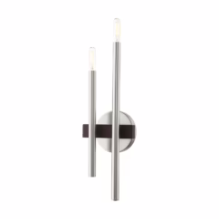 Denmark 2-Light Wall Sconce in Brushed Nickel w with Bronzes