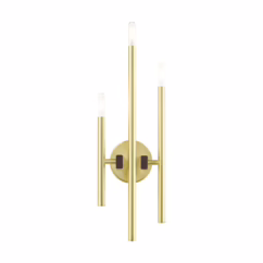 Denmark 3-Light Wall Sconce in Satin Brass w with Bronzes