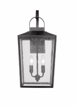 Devens 2-Light Outdoor Wall Sconce in Powder Coated Black