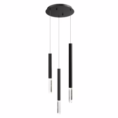 Diaphane 3-Light LED Pendant in Black