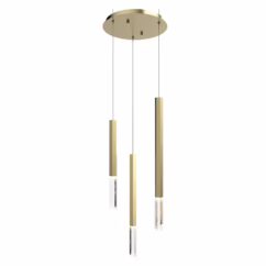 Diaphane 3-Light LED Pendant in Gold