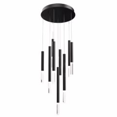 Diaphane 9-Light LED Pendant in Black