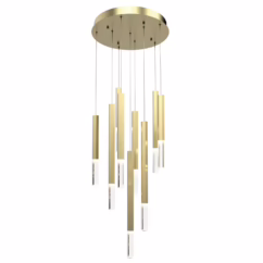 Diaphane 9-Light LED Pendant in Gold