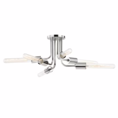Donny 6-Light Semi-Flush Ceiling Light in Polished Nickel