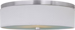 ET2 Elements 3-Light Drum Ceiling Light in Satin Nickel with a White Weave Shade