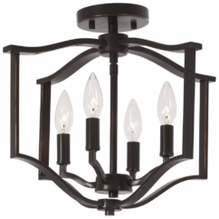 Elyton 4-Light 16" Ceiling Light in Downton Bronze with Gold Highl