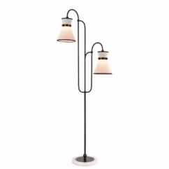 Emsworth 2-Light Floor Lamp in Matte Black