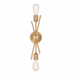 Estelle 2-Light Wall Sconce in Natural Brass
