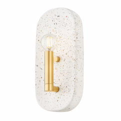 Ethel 1-Light Wall Sconce in Aged Brass