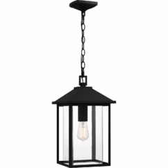 Fletcher 1-Light Outdoor Hanging Lantern in Earth Black