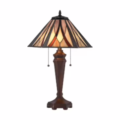 Foursquare 2-Light Table Lamp in Tiffany Bronze