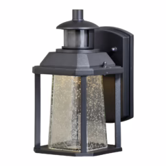 Freeport 1-Light LED Motion Sensor Dusk to Dawn Outdoor Wall Light in Textured Black