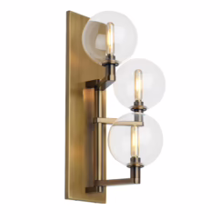 Gambit 2700K LED 18" Wall Sconce in Aged Brass and Clear