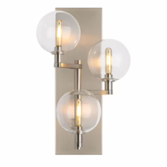 Gambit 2700K LED 18" Wall Sconce in Satin Nickel and Clear