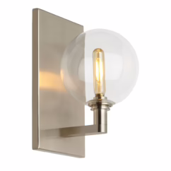Gambit 2700K LED 9" Wall Sconce in Satin Nickel and Clear