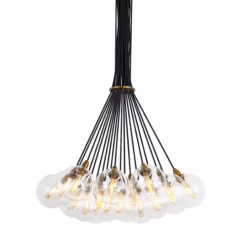 Gambit Transitional Chandelier in Aged Brass and Clear
