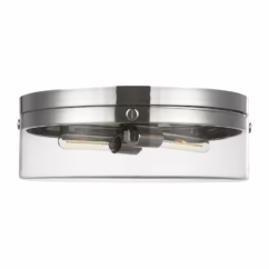 Garrett 2-Light Ceiling Light in Polished Nickel by Chapman & Myers