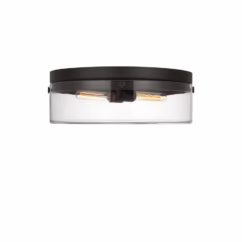 Garrett 2-Light Flushmount Ceiling Light in Aged Iron