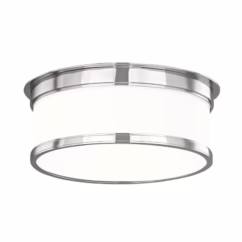Geneva 2-Light Ceiling Light in Polished Nickel