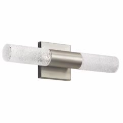 Glacial Glow 12.75" 2-Light LED Wall Sconce in Brushed Nickel