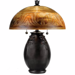 Glenhaven 2-Light Table Lamp in Teco Rossa