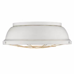 Golden Bartlett 3-Light 17" Ceiling Light in French White