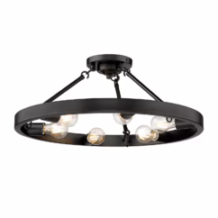 Golden Castile 6-Light Ceiling Light in Matte Black