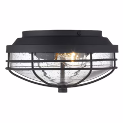 Golden Seaport 2-Light Outdoor Ceiling Light in Natural Black