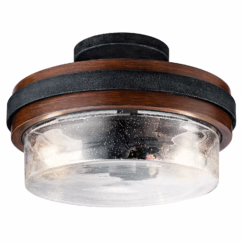Grand Bank Semi Flush Ceiling Light in Auburn Stained Finish