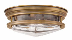 Hadley 2-Light Flush Mount Ceiling Light In Brushed Bronze With Clear Glass