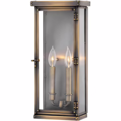 Hamilton 2-Light Outdoor Light In Dark Antique Brass