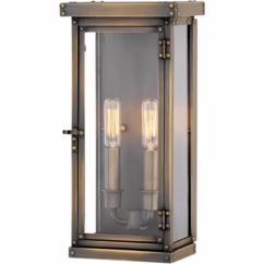Hamilton 2-Light Outdoor Light In Dark Antique Brass