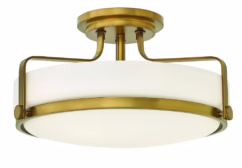 Harper 3-Light Semi-Flush Ceiling Light In Heritage Brass
