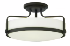 Harper 3-Light Semi-Flush Ceiling Light In Oil Rubbed Bronze