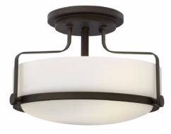 Harper 3-Light Semi-Flush Ceiling Light In Oil Rubbed Bronze