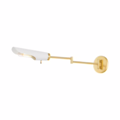Harperrose 1-Light Wall Sconce in Aged Brass with Soft White